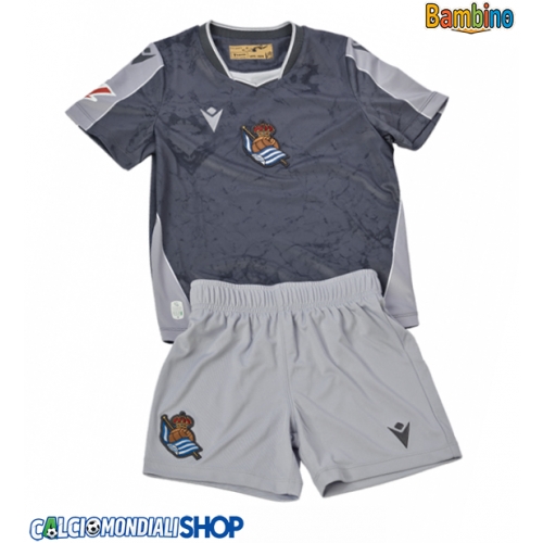 Maglie da calcio Real Sociedad Seconda Maglia Bambino 2025-26 Manica Corta + Pantaloni corti)